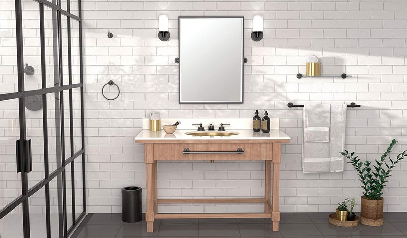 Gatco 4249MXFS Latitude II Large Framed Rectangle Pivot Mirror 325 H Matte Black - Image 5