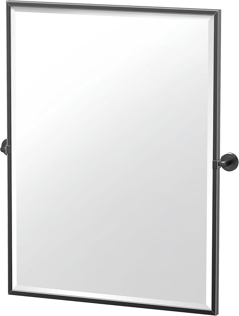 Gatco 4249MXFS Latitude II Large Framed Rectangle Pivot Mirror 325 H Matte Black - Image 1