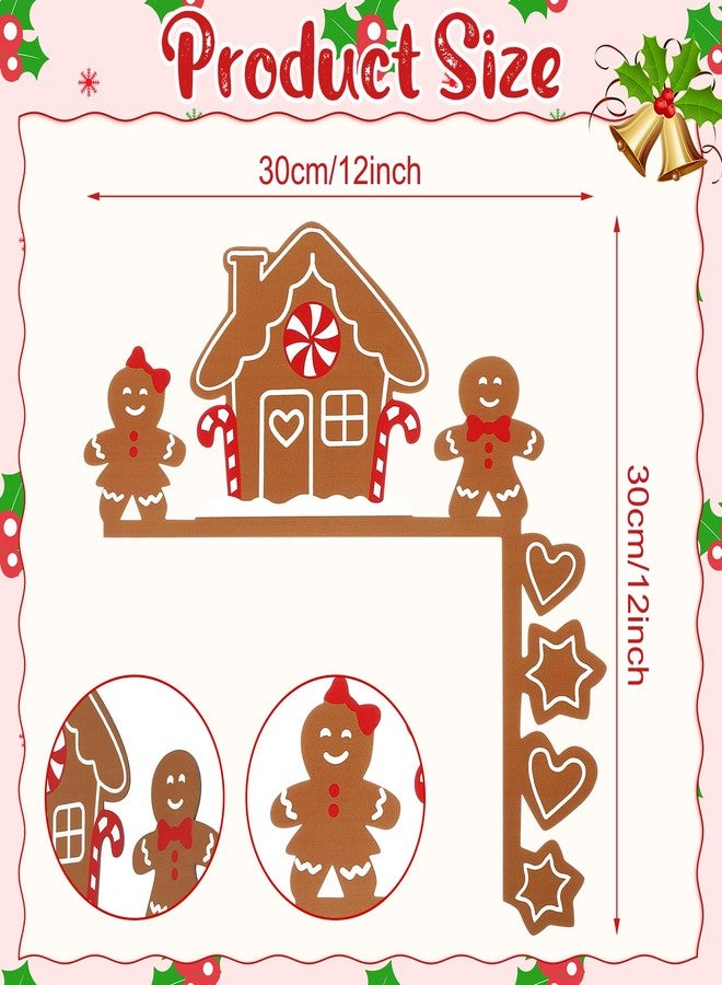 Yaocom زينة باب معدنية على شكل خبز الزنجبيل من ياوكوم، مقاس 11.8 بوصة × 11.8 بوصة، لتزيين إطار باب عيد الميلاد، لوحة معدنية على شكل خبز الزنجبيل، مناسبة لتزيين زاوية الخزانة والرف والنافذة والجدار، ديكورات عيد الميلاد للمنزل والمكتب والمطبخ - Image 2