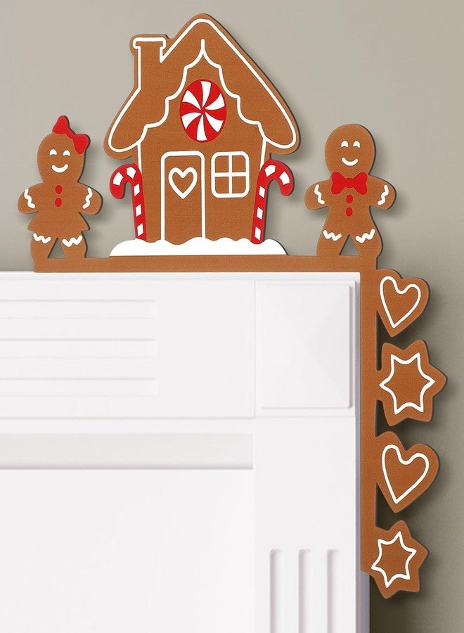 Yaocom زينة باب معدنية على شكل خبز الزنجبيل من ياوكوم، مقاس 11.8 بوصة × 11.8 بوصة، لتزيين إطار باب عيد الميلاد، لوحة معدنية على شكل خبز الزنجبيل، مناسبة لتزيين زاوية الخزانة والرف والنافذة والجدار، ديكورات عيد الميلاد للمنزل والمكتب والمطبخ - Image 1