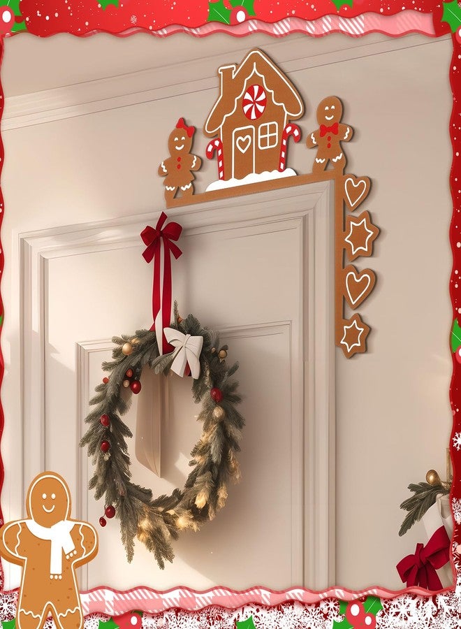 Yaocom زينة باب معدنية على شكل خبز الزنجبيل من ياوكوم، مقاس 11.8 بوصة × 11.8 بوصة، لتزيين إطار باب عيد الميلاد، لوحة معدنية على شكل خبز الزنجبيل، مناسبة لتزيين زاوية الخزانة والرف والنافذة والجدار، ديكورات عيد الميلاد للمنزل والمكتب والمطبخ - Image 3