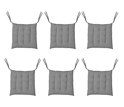 MITUL Microfiber Chair Cushion Seat Pad with Ties Use for Home Chair Bookstore Library Cafe Car Office 40X40cm 40x40 cm Gray 8 - Image 1