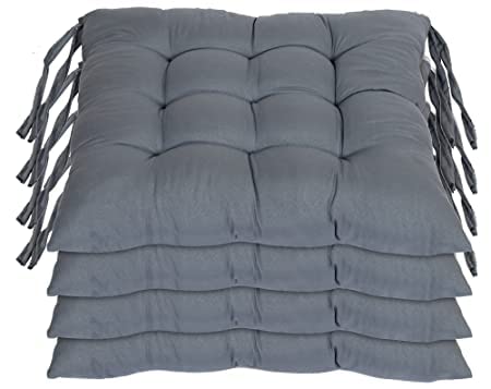 MITUL Microfiber Chair Cushion Seat Pad with Ties Use for Home Chair Bookstore Library Cafe Car Office 40X40cm 40x40 cm Gray 8 - Image 5