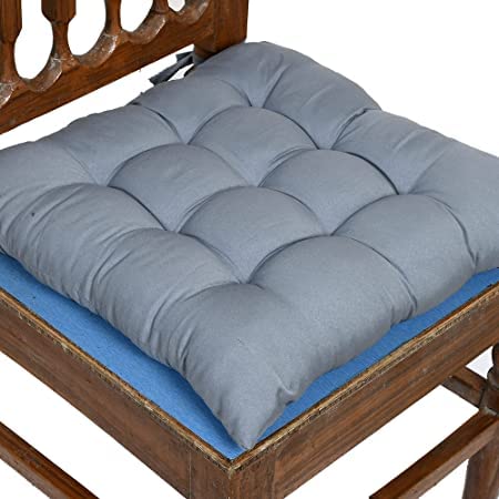 MITUL Microfiber Chair Cushion Seat Pad with Ties Use for Home Chair Bookstore Library Cafe Car Office 40X40cm 40x40 cm Gray 8 - Image 4