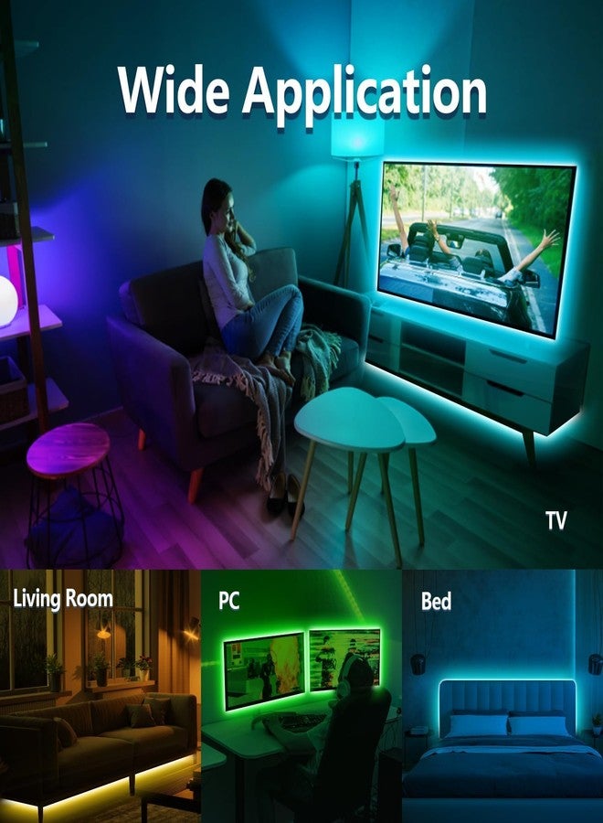 LITVERSE Plastic Light Strips 1Meter | RGB 5050 Color Changing LED Strip Light With USB Cable For TV Backlight, Bedroom, Cabinet Shelf Display (1 Meter For 16'' To 28''-Multi) - Image 4