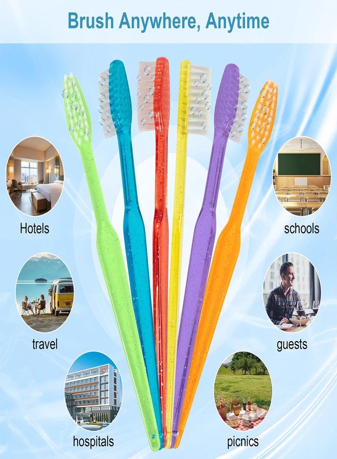 B Rush Disposable Toothbrush - Individually Wrapped Soft Nylon Bristles Manual Travel Toothbrushes for Adults Or Kids Bulk Multi Color (72 Pcs) - Image 5