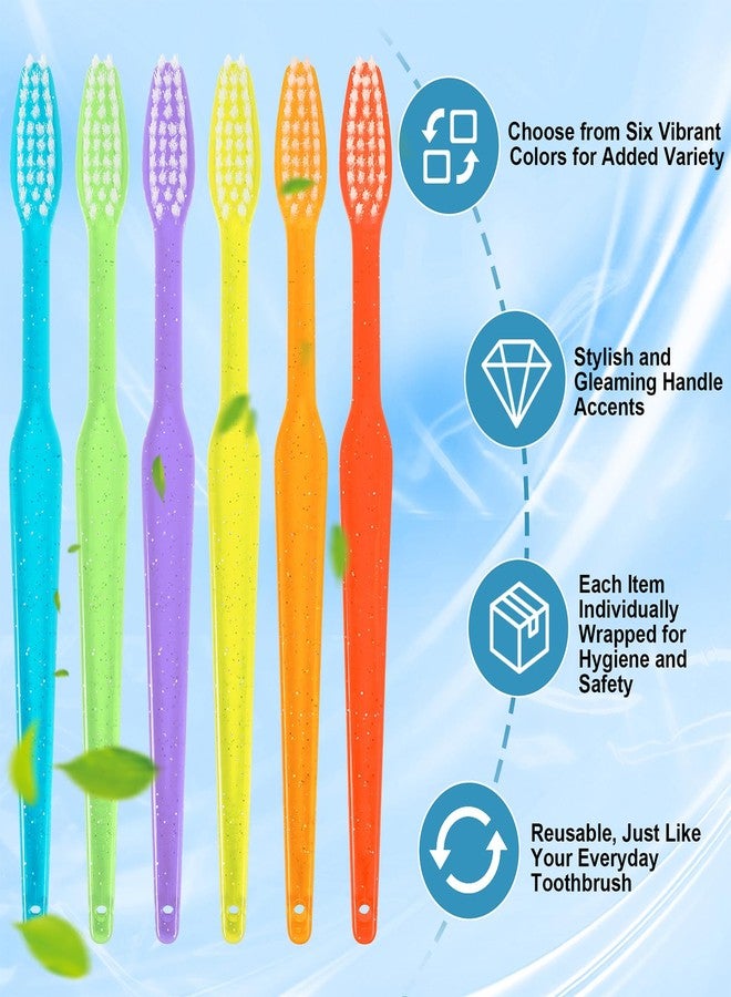 B Rush Disposable Toothbrush - Individually Wrapped Soft Nylon Bristles Manual Travel Toothbrushes for Adults Or Kids Bulk Multi Color (72 Pcs) - Image 2