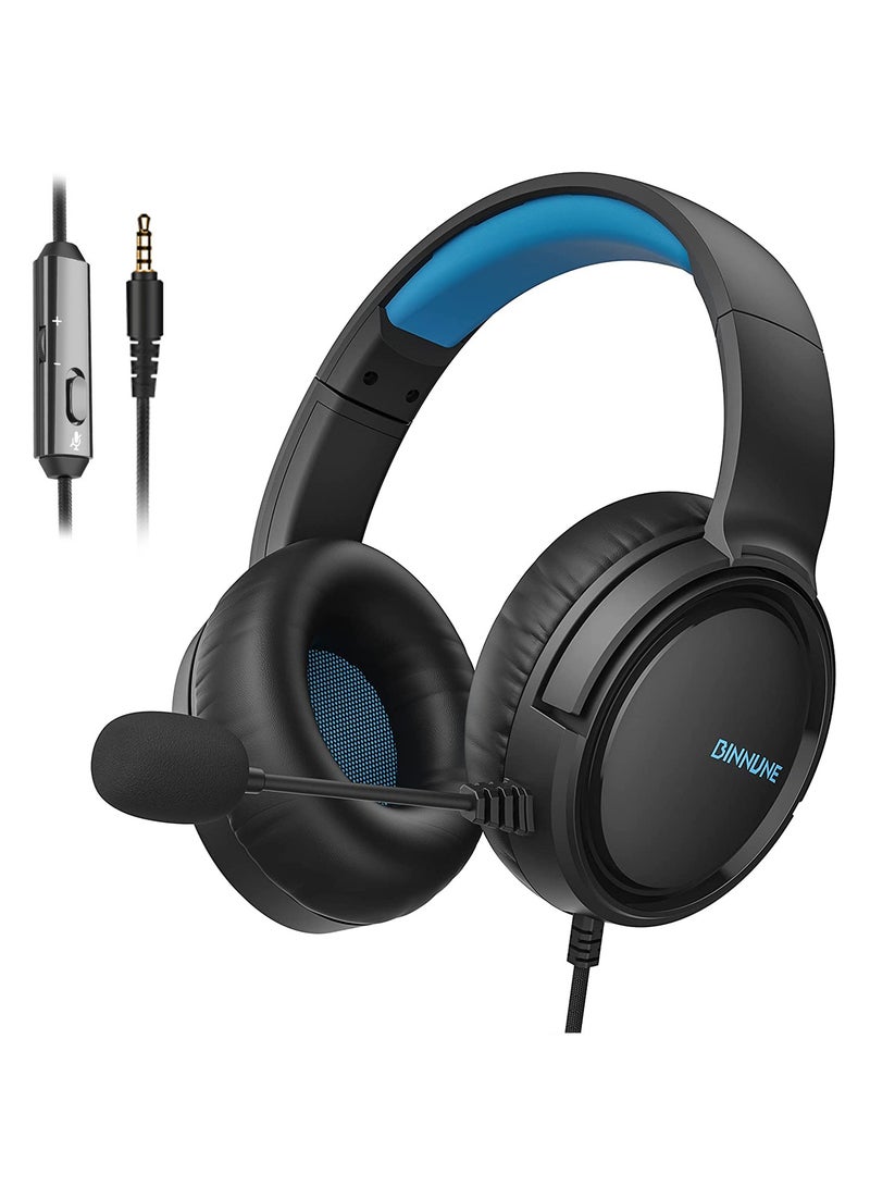 بنيون سماعة ألعاب مزودة بميكروفون لأجهزة PS4 وPS5 والكمبيوتر الشخصي وNS، سماعات رأس سلكية من Audifonos للألعاب مزودة بميكروفون عازل للضوضاء - Image 1