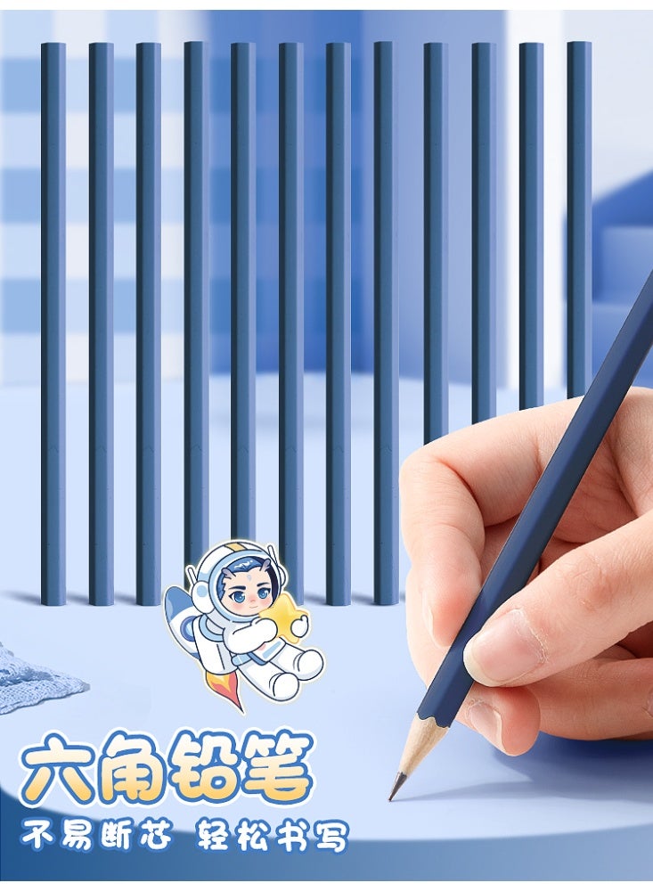 بيت الشاي مجموعة أدوات مكتبية للأطفال بثيم الفضاء مع ممحاة كهربائية - 4 أقلام رصاص، ملصقات، مبراة ومنظف، صندوق هدايا مثالي للمستلزمات المدرسية لطلاب المرحلة الابتدائية - Image 5