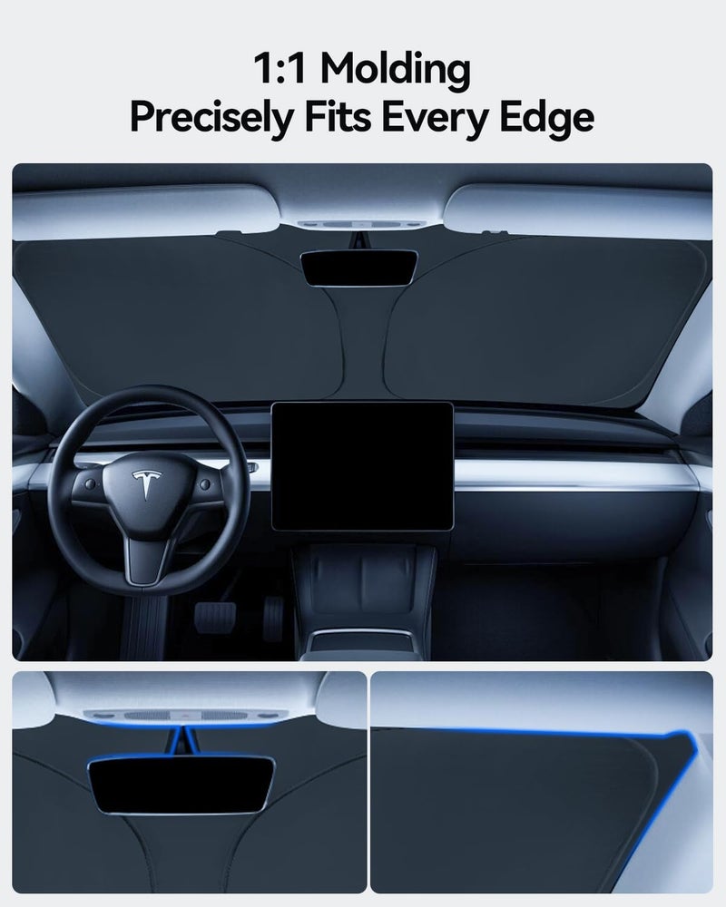 LANTU Foldable Sun Protection Front Screen for Tesla Model 3/Y with Storage Bag - Image 5