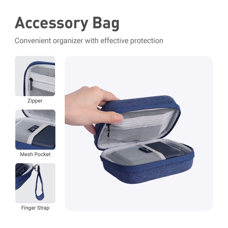 GL.iNet Gadget Organizer Case for Travel Routers GL-AXT1800/ MT3000/ SFT1200/ E750/ A1300, Chargers, Cables, and Accessories, Durable Pouch, Hand-Carry EVA Bag, Anti-Shock, Water Resistant (Blue) - Image 3