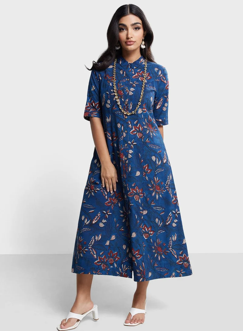 فاب انديا Floral Print Midi Dress