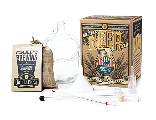 Craft A Brew صنع بيرة - بيرة أمريكية فاتحة - مجموعة صنع البيرة - اصنع بيرة الحرف الخاصة بك - معدات وإمدادات كاملة - مجموعة بدء تخمير المنزل - 1 جالون - Image 1