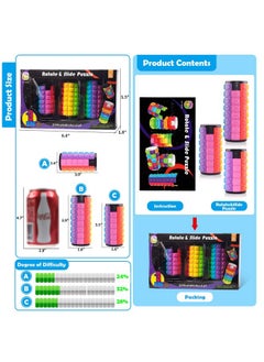 R.Y.Toys R.Y.TOYS Rotate and Slide Puzzle-Design Patent,Fidget Toys(Restore Order/Create Patterns) 8 Colors,4, 6 and 8 Layers-Detach Piece for Quick Play,Brain Teaser,Sensory Toy Gift,Stocking Stuffers  - Image 5