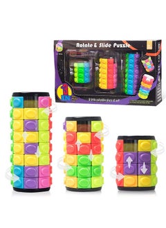 R.Y.Toys R.Y.TOYS Rotate and Slide Puzzle-Design Patent,Fidget Toys(Restore Order/Create Patterns) 8 Colors,4, 6 and 8 Layers-Detach Piece for Quick Play,Brain Teaser,Sensory Toy Gift,Stocking Stuffers  - Image 1