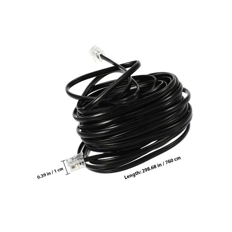كابل تمديد الهاتف الأسود 10 أقدام كابل هاتف أرضي لنقل الإشارة - Image 3