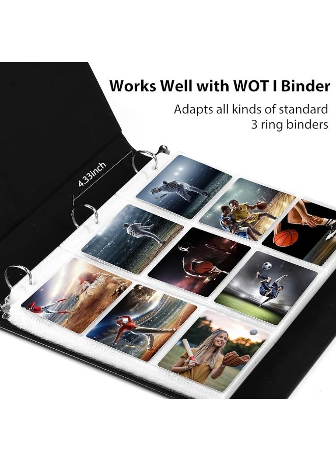 WOT I WOT I 9-Pocket Trading Card Sleeves - 80 Pages, 1440 Pockets Double-Side Card Sleeves Clear Page Protectors for 3 Ring Binder Holds Sports Cards, Game Cards  - Image 3