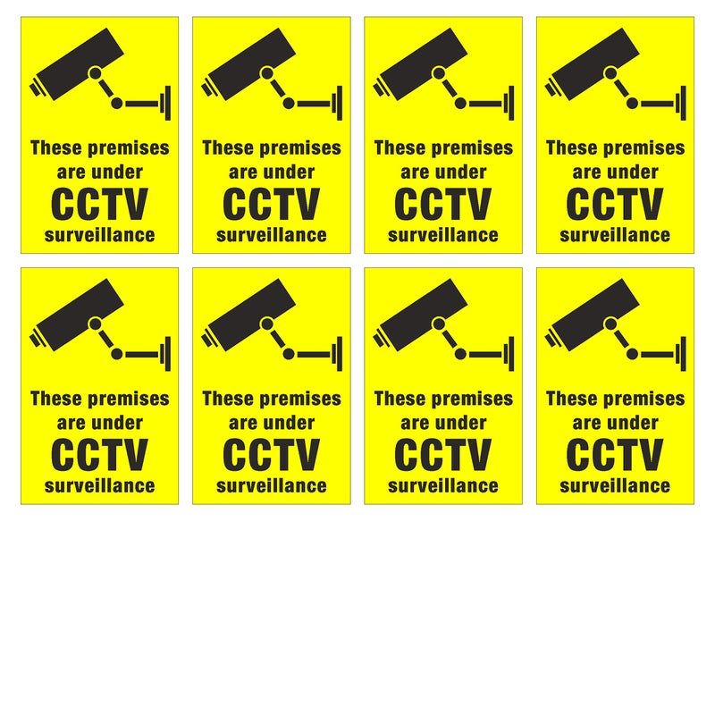 KARTMEN Set of 8 - Safety & Warning Sign Board CCTV Security Camera - Image 5