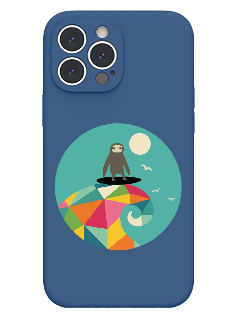 Theodor Protective Slim Fit Case Liquid Silicone Cover with Full Body Protection Anti-Scratch Shockproof Case For iPhone 14 Pro Blue  - Surprise - Image 1