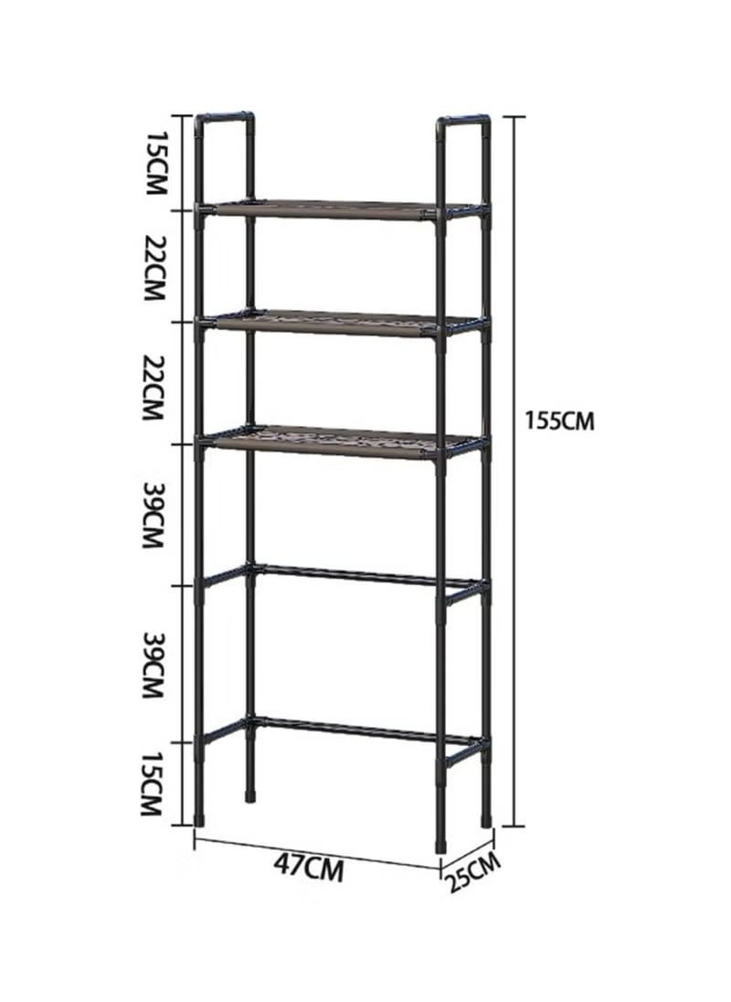 Arabest 3-Tier Over The Toilet Storage, Drill-Free Toilet Floor Storage Rack,Freestanding Above Over Toilet Bathroom Organizer, Space Saver, Metal Toilet Storage Shelf (Color : White, Size : 47 * 25 * 155cm)  - Image 5