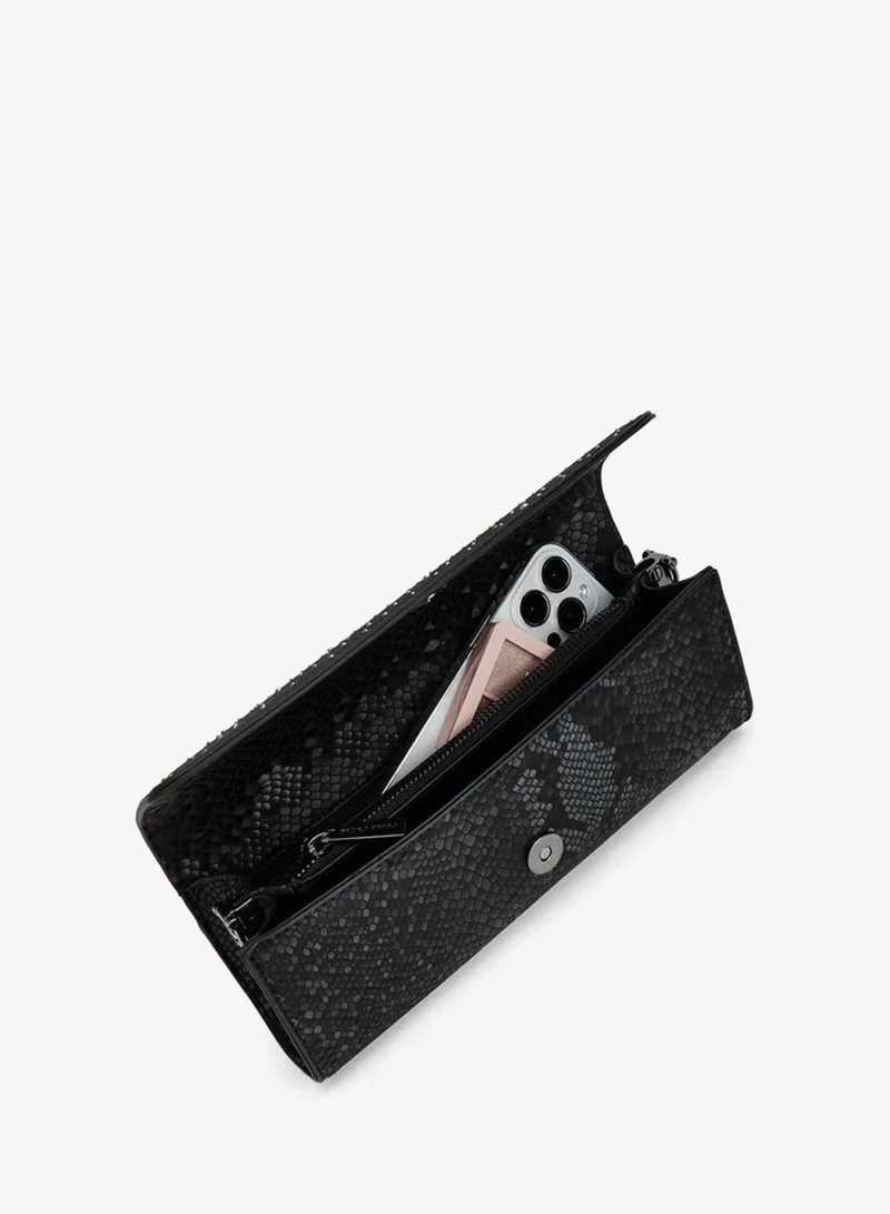 Flora Bella By Shoexpress BLACK Flora Bella Embellished Clutch With Chain Strap for Women | Best Price UAE