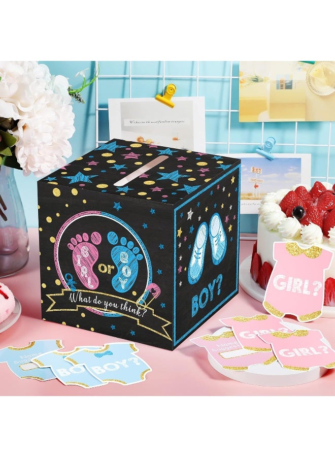 Saintrygo Baby Gender Reveal Voting Box with 50 Pieces Ballot Cards Baby Shower Decorations Party Invitations and Voting Games Gender Reveal Party Supplies - Image 5