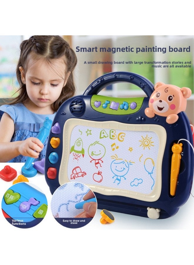 Children's Large Drawing Board Magnetic Color Writing Board Small Blackboard Household Board Baby 1-3 Years Old 2 Toy Drawing Board-Color:Bear Smart Magnetic Drawing Board [pink] Standard Version - Image 2