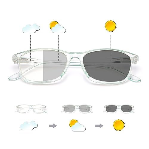 MIRYEA Photochromic Nearsighted Distance Glasses Transition Sunglasses For Men Women Retro Myopia Glasses TR90 Lightweight Negative Power Shortsighted Black Full Frame Eyewear Anit Glare UV Protection - Image 1