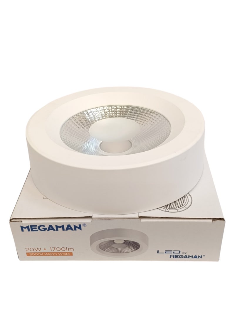 Megaman 20W Surface Mounted Downlight- Warm White(3000K) - Image 1