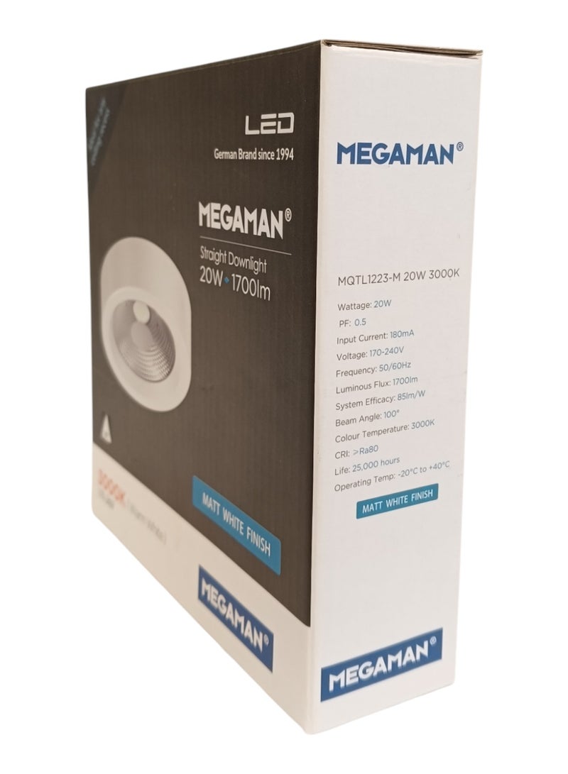 Megaman 20W Surface Mounted Downlight- Warm White(3000K) - Image 3
