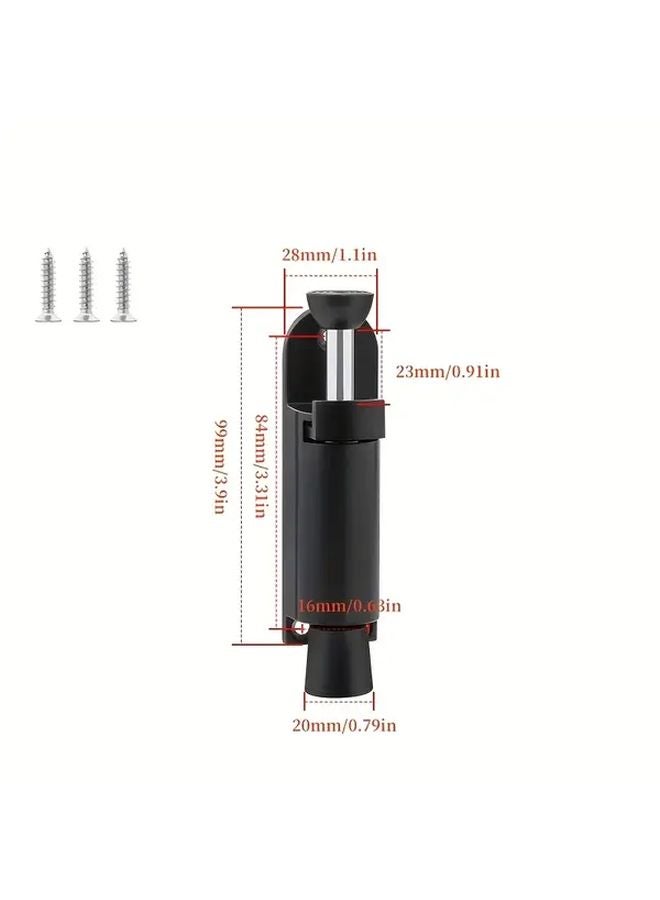 Black Zinc Alloy Door Stop with Spring Loaded Foot Switch and Release Gate Lock - Image 4