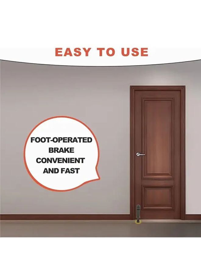 Black Zinc Alloy Door Stop with Spring Loaded Foot Switch and Release Gate Lock - Image 5