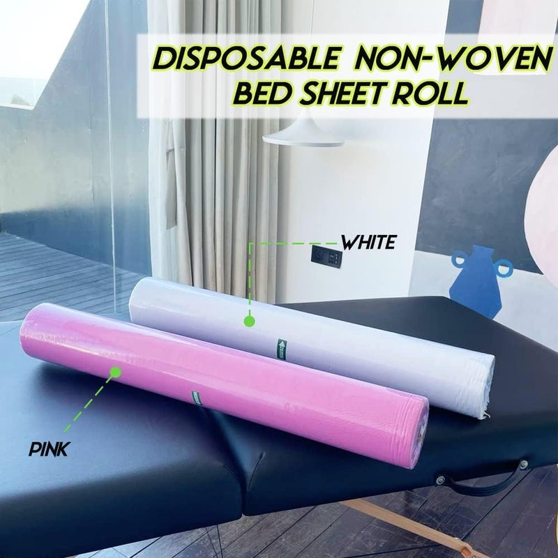 KOEPTHA Disposable Bed Sheets,31.5" X 71" 50 Pcs Per Roll Non-woven Bed Cover Roll for Facial Bed Waxing Bed Exam Table Covers Massage Bed (White) - Image 4