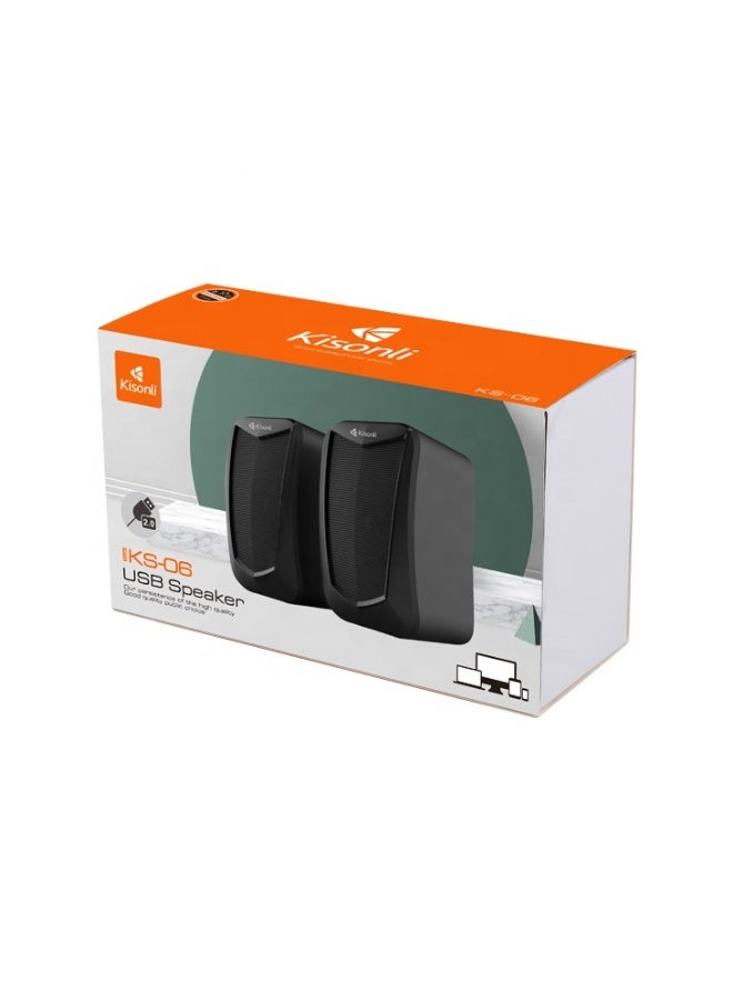Kisonli KS-06 Mini 2.0 Speaker PC Accessories Game AUX Desktop Portable USB Speaker for PC Computer - Image 2
