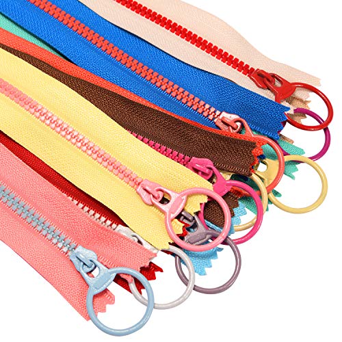 Sundee 20Pcs Colorful Resin Zippers with Ring Pulls for DIY Tailor Sewing Craft Accessories Mixed 10 Color - 12 Inch - Image 3