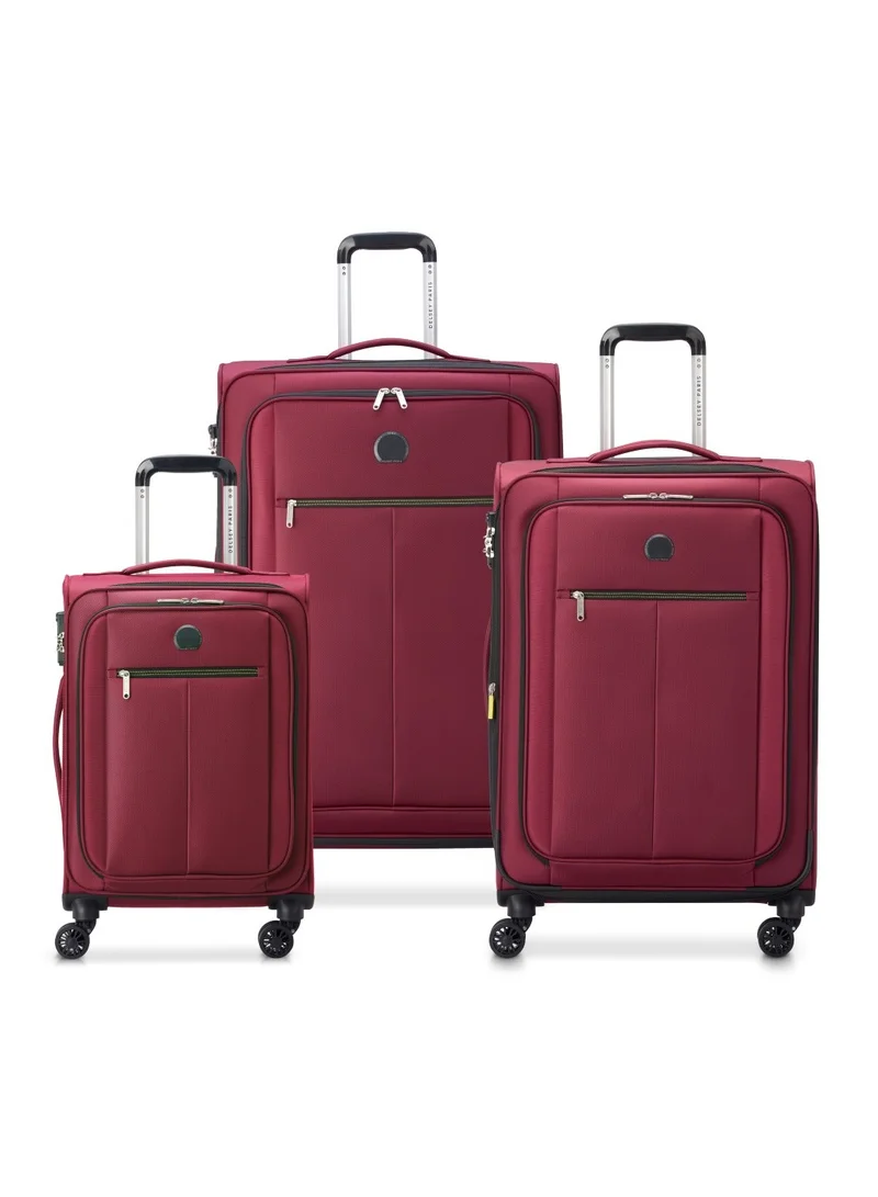 DELSEY Pin Up 6 Double wheel trolley suitcase 3pcs set 55/66/78cm burgundy