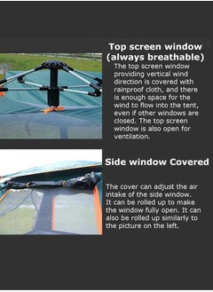 Yuwell Camping Tent with Instant Setup 4 Person Person Waterproof Tent with WeatherTech Technology Double-Thick Fabric And Carry Bag, Sets Up In Few Minutes Automatic Tent For Outdoor 210X210X140CM Green  - Image 2