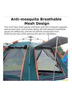 Yuwell Camping Tent with Instant Setup 4 Person Person Waterproof Tent with WeatherTech Technology Double-Thick Fabric And Carry Bag, Sets Up In Few Minutes Automatic Tent For Outdoor 210X210X140CM Green  - Image 4