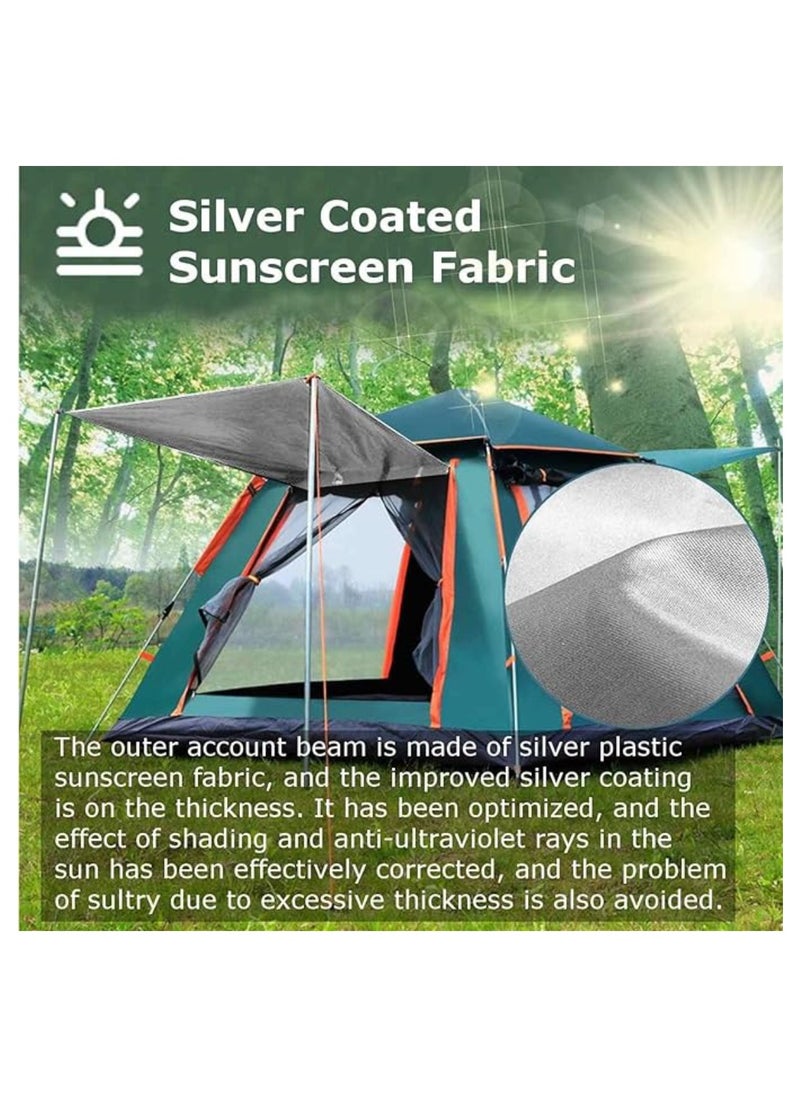 Yuwell Camping Tent with Instant Setup 4 Person Person Waterproof Tent with WeatherTech Technology Double-Thick Fabric And Carry Bag, Sets Up In Few Minutes Automatic Tent For Outdoor 210X210X140CM Green  - Image 5