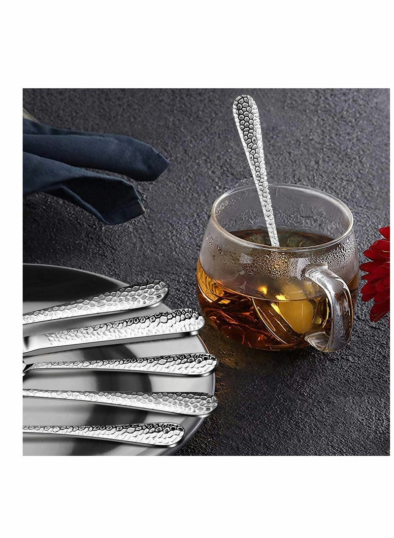 Excefore Stainless Steel Flatware Silverware Set, Hammered Design Knife Fork Spoon Set for Home Camping Party, Dishwasher Safe, 16 Pieces - Image 2