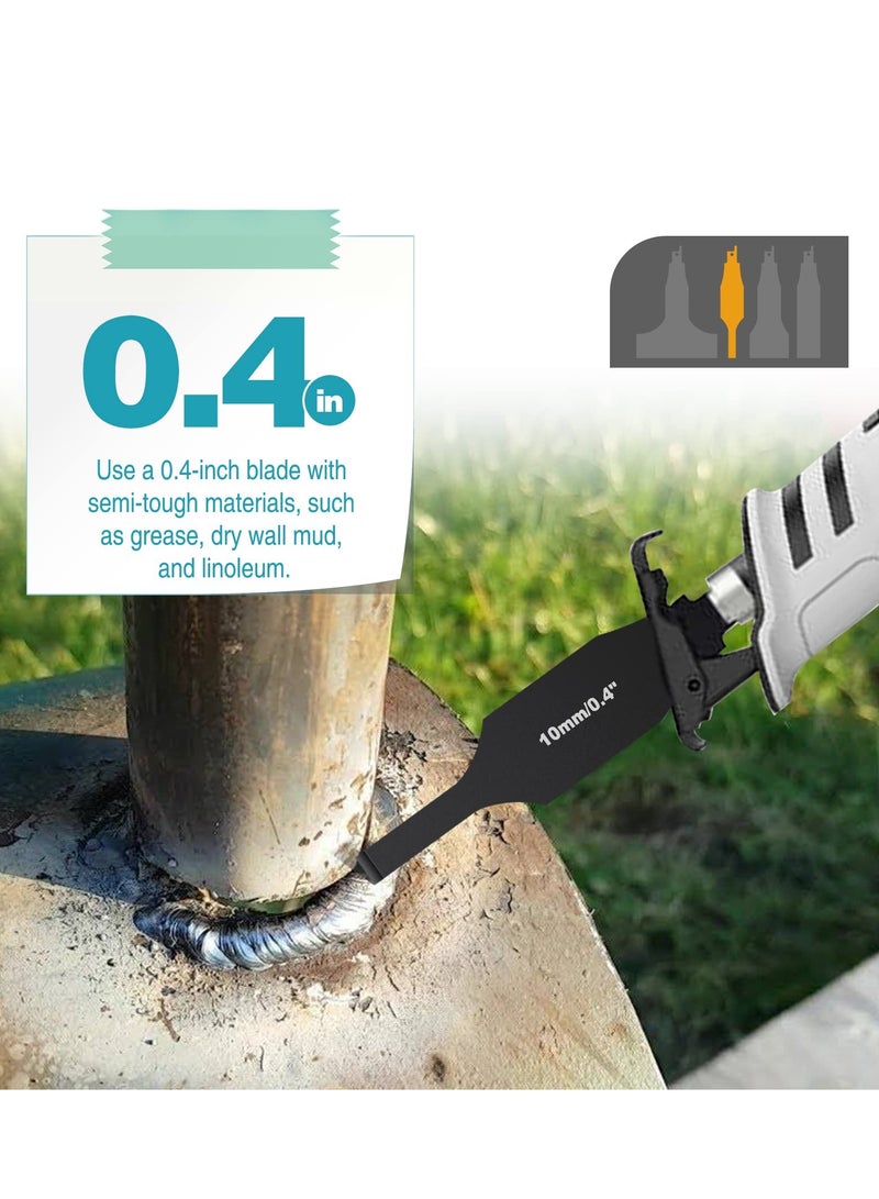 Excefore 4Pcs Reciprocating Saw Saber Blade Set Heavy Duty Carbon Steel Scraping Tool Attachment Blades for Reciprocating Saws Multifunctional Carbon Steel Cleaning Tool for Removing Tile Ground Mud Wall  - Image 5