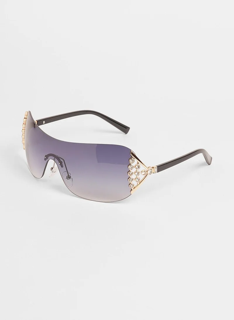 Haute Sauce The Swirl Rectangular Sunglasses - Coffee Brown