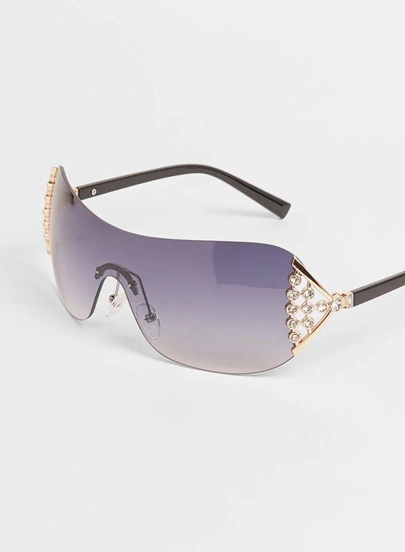 Haute Sauce The Swirl Rectangular Sunglasses - Coffee Brown
