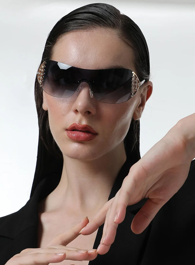 Haute Sauce The Swirl Rectangular Sunglasses - Coffee Brown