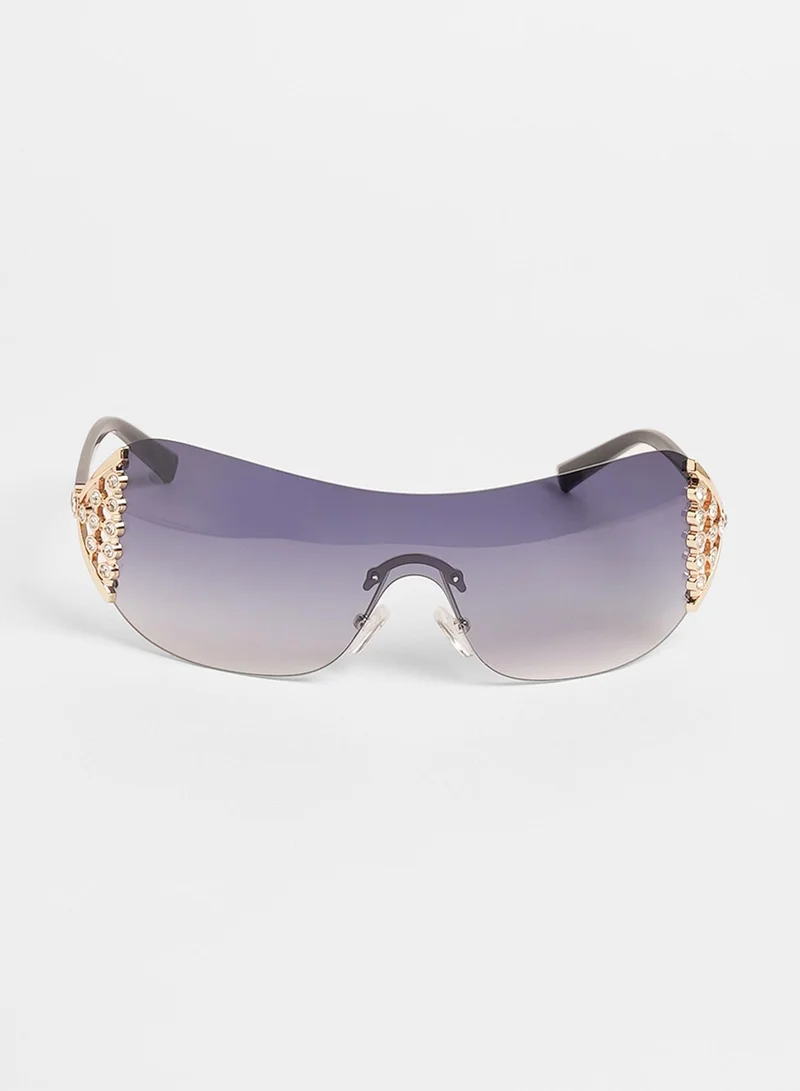 Haute Sauce The Swirl Rectangular Sunglasses - Coffee Brown