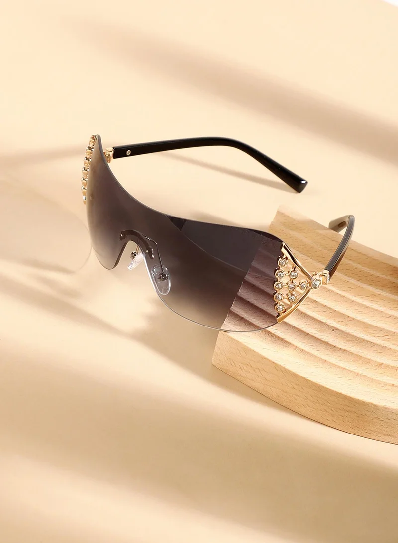 Haute Sauce The Swirl Rectangular Sunglasses - Coffee Brown