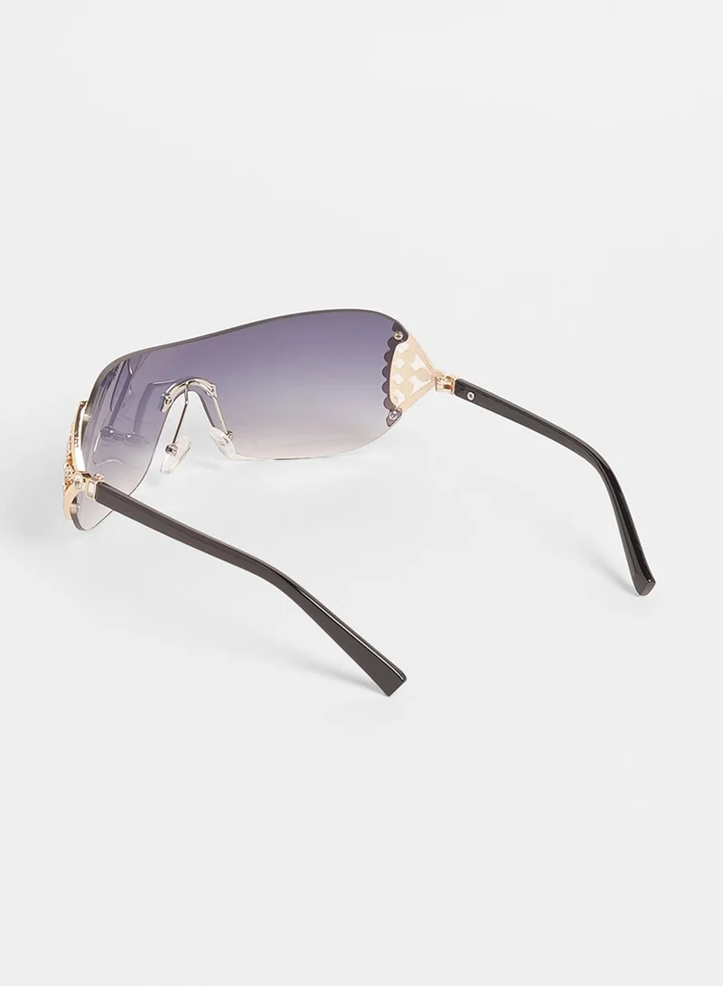 Haute Sauce The Swirl Rectangular Sunglasses - Coffee Brown