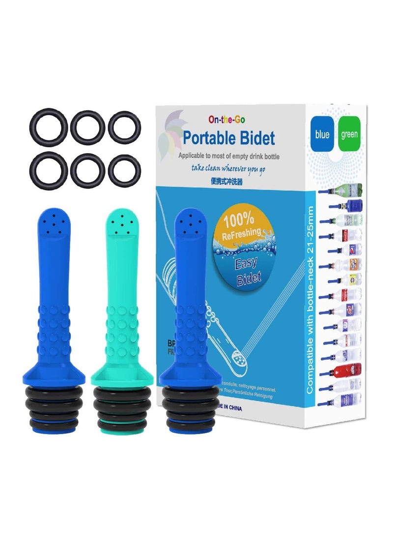 ECVV 3PCS Portable Travel Bidet for Outdoor Toilet,Travel Shattaf Bidet Spray, Personal Handheld Toilet Shattaf Bidet Sprayer for Women Perineal Care Baby Cleaning Hemorrhoids Outdoor Camping - Image 1