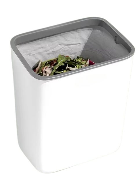 3 Gallon Hanging Kitchen Trash Can – Mountable Countertop Compost Bin Without Lid, Space-Saving Cabinet Drawer Hook Design, Durable Plastic, Easy-to-Clean Waste Container for Kitchen, Bathroom, RV