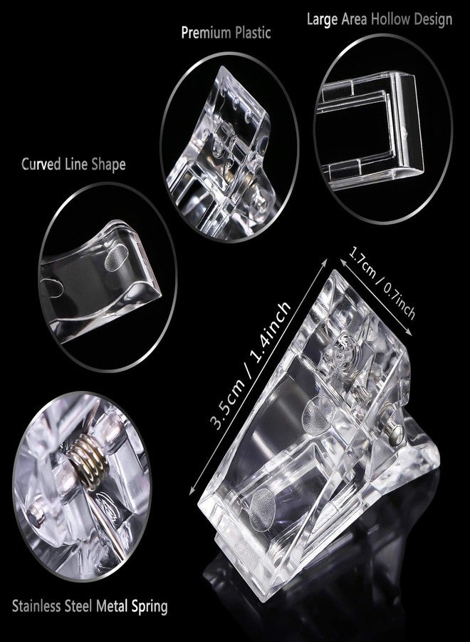 MIKIMIQI Dual Nail Forms Set 120Pcs Stiletto Gel Nail Molds 100PCS Nail Art Extension Guide Form Tool 5Pcs Poly Gel Quick Building Nail Tips Clip 1Pc Dual-Ended Brush Nail File - Image 3